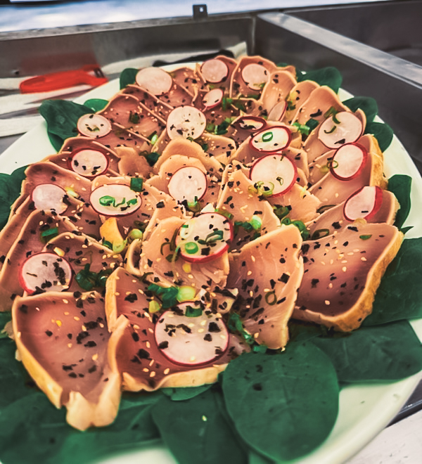 Seared Tuna with Radish on a Vancouver Film Set